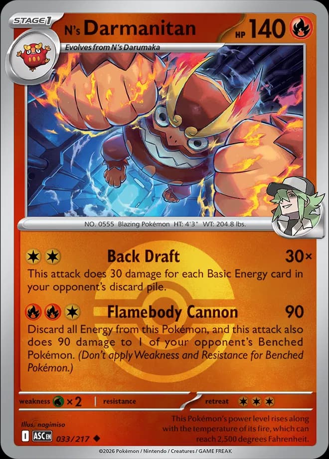 N's Darmanitan (Poke Ball)  - Ascended-Heroes Pokemon card