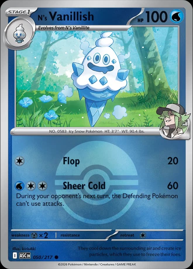 N's Vanillish (Poke Ball)  - Ascended-Heroes Pokemon card
