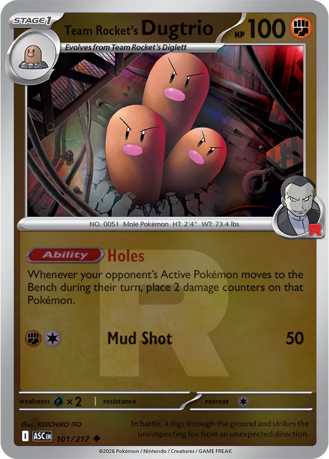 Team Rocket's Dugtrio (Team Rocket)  - Ascended-Heroes Pokemon card