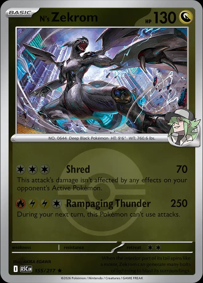 N's Zekrom (Poke Ball)  - Ascended-Heroes Pokemon card
