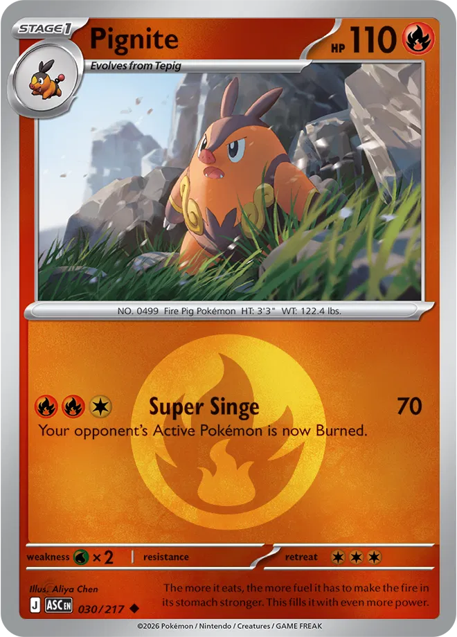 Pignite (Energy Symbol Pattern)  - Ascended-Heroes Pokemon card