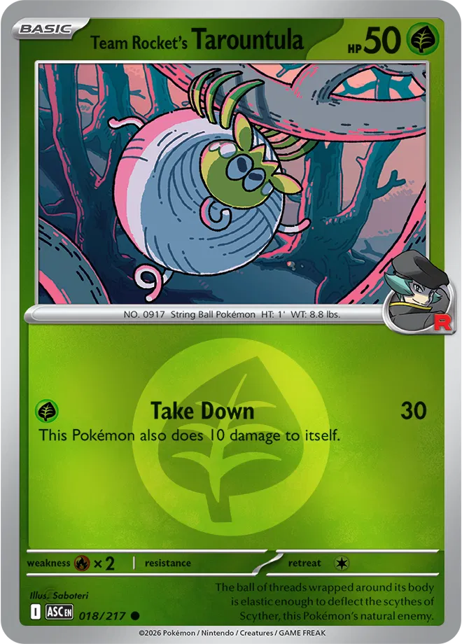 Team Rocket's Tarountula (Energy Symbol Pattern) 