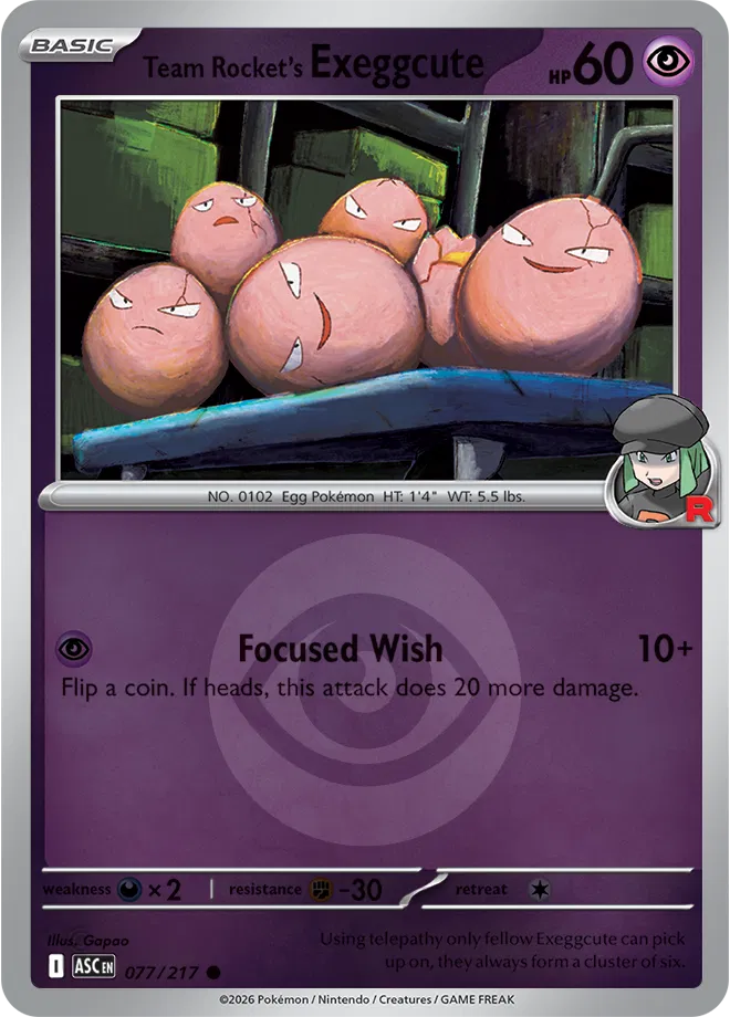 Team Rocket's exeggcute (Energy Symbol Pattern)  - Ascended-Heroes Pokemon card