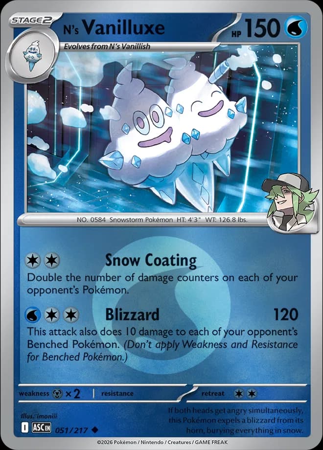 N's Vanilluxe (Energy Symbol Pattern)  - Ascended-Heroes Pokemon card