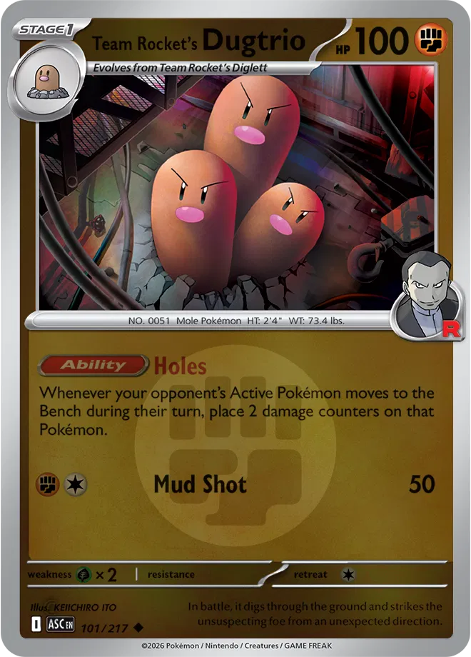 Team Rocket's Dugtrio (Energy Symbol Pattern) 