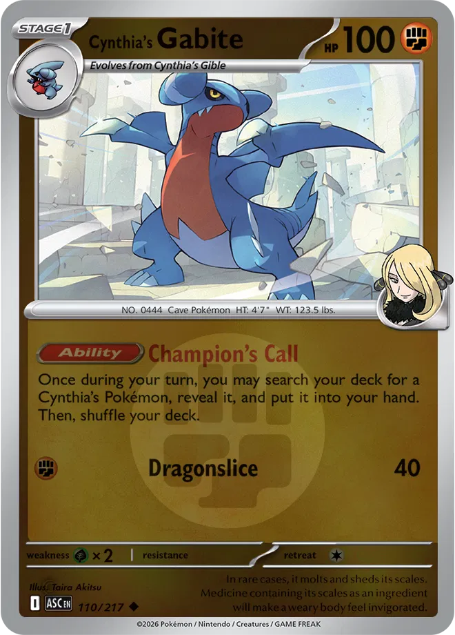 Cynthia's Gabite (Energy Symbol Pattern)  - Ascended-Heroes Pokemon card