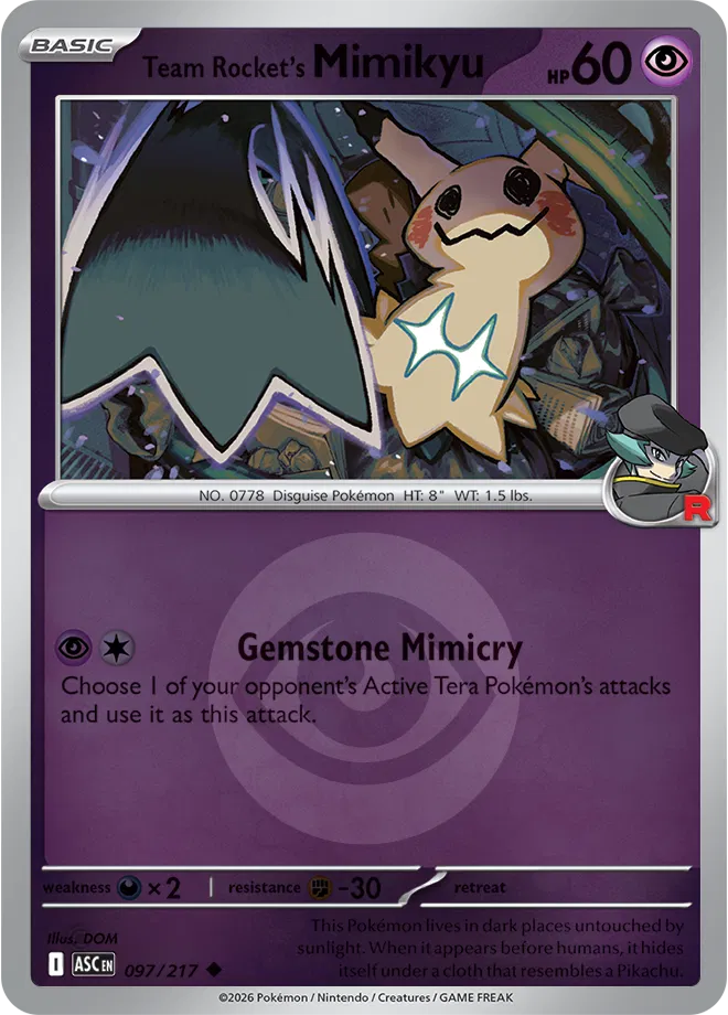 Team Rocket's Mimikyu (Energy Symbol Pattern)  - Ascended-Heroes Pokemon card