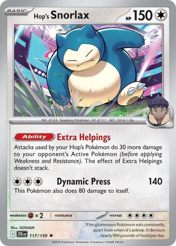 Hop's Snorlax  - Journey-Together Pokemon card
