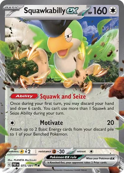 Squawkabilly ex   - Paldean-Fates Pokemon card