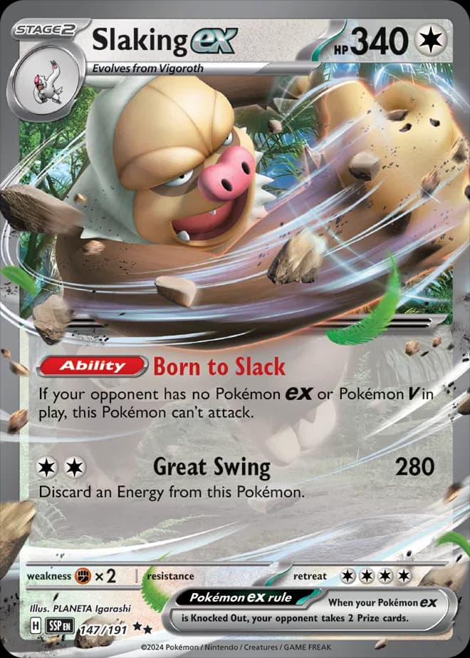 Slaking ex  - Surging-Sparks Pokemon card