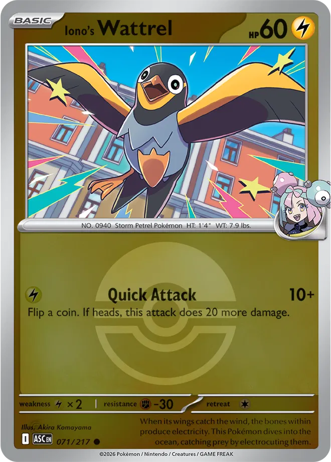 Iono's Wattrel (Poke Ball) - Ascended-Heroes Pokemon card
