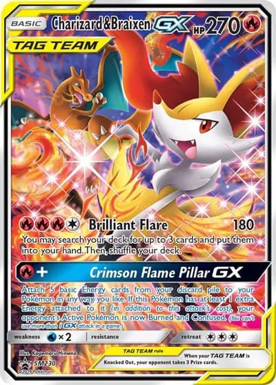 Charizard & Braixen GX - Sun & Moon Promo Pokemon card