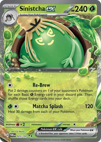Sinistcha ex - Twilight-Masquerade Pokemon card